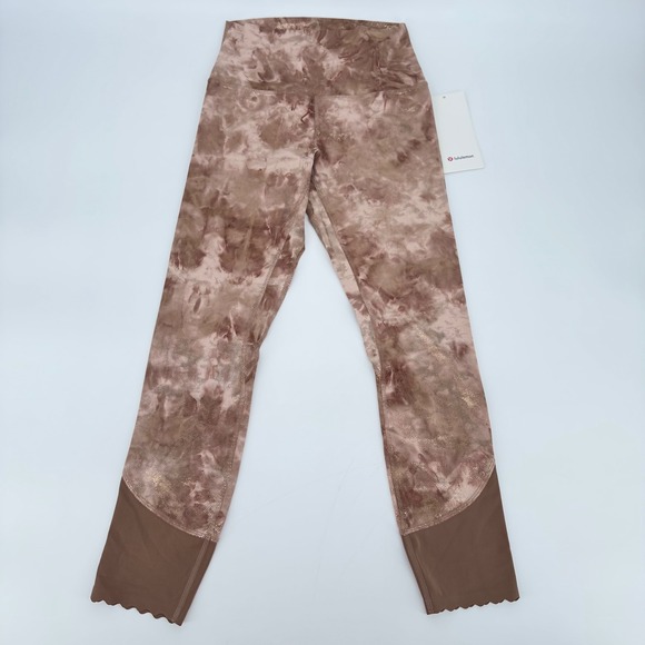 lululemon athletica Pants - Lululemon Align Pant 25" Scallop‎ Shine Bronze Wash Metallic Rose Gold Size 6